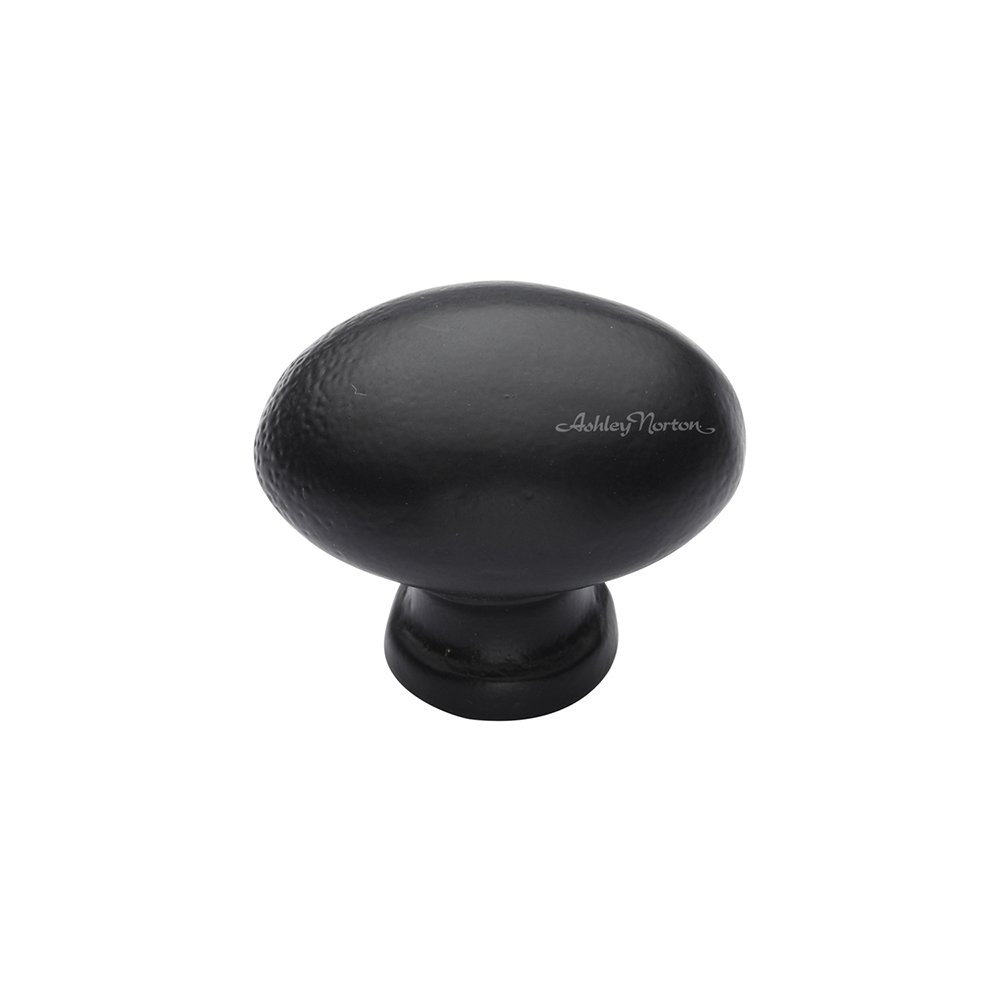 1 1/4" Long Oval (Egg) Knob in Distressed Black