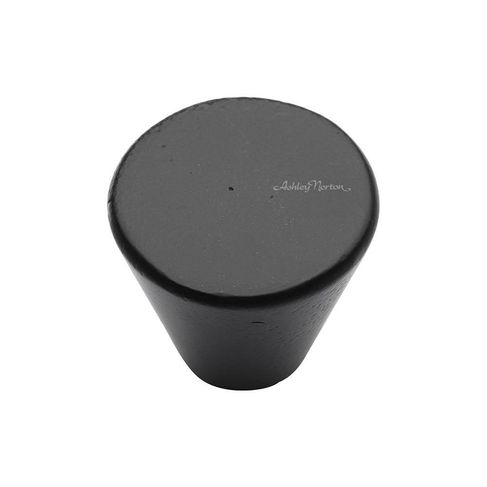 1 1/2" Round Conical Knob in Distressed Black