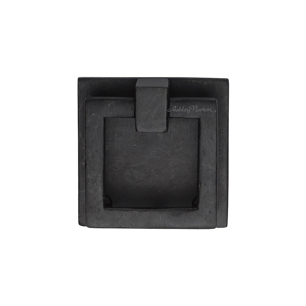 1 3/4" Long Square Drop Pull on Plate in Distressed Black