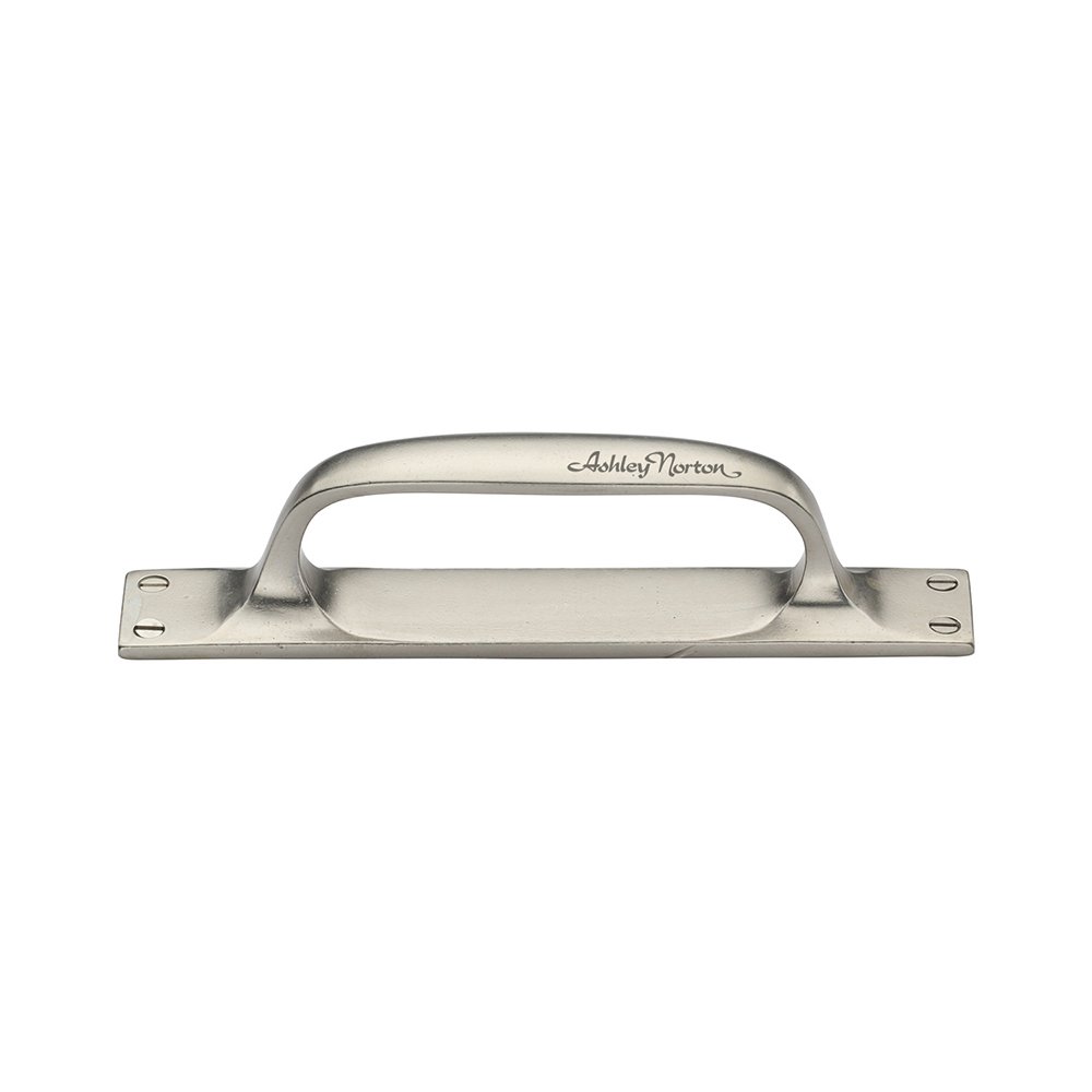 9" Long Front Mounted Pull with Integrated Backplate in White Bronze