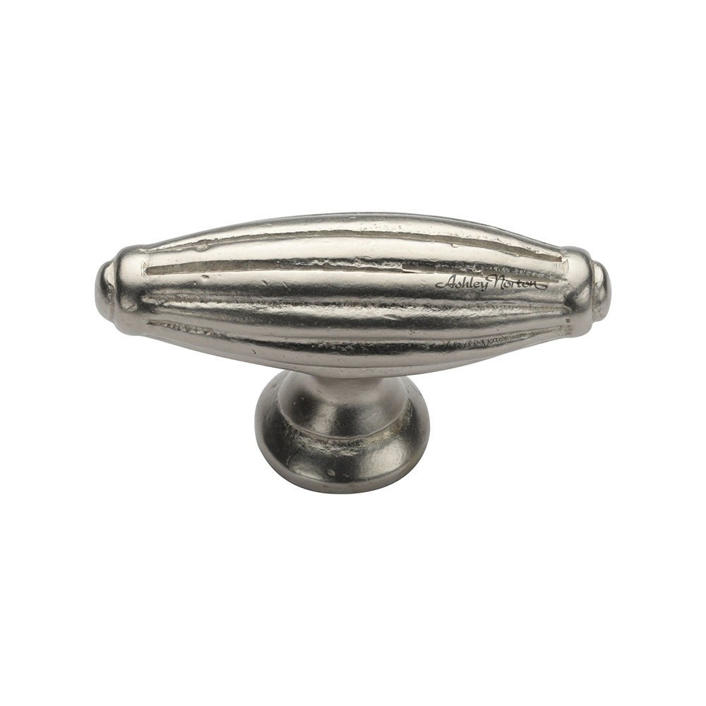 2 7/8" Long Large Reeded Knob in White Bronze