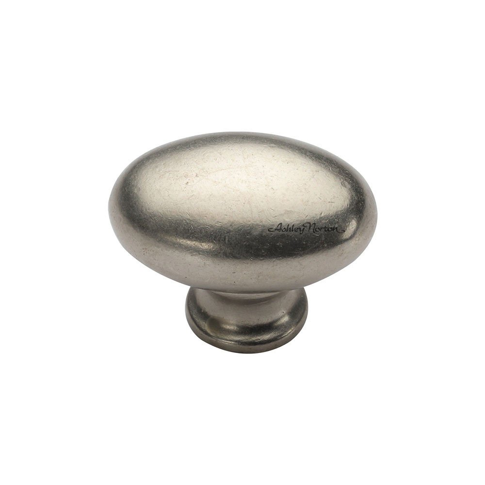 1 1/4" Long Oval (Egg) Knob in White Bronze