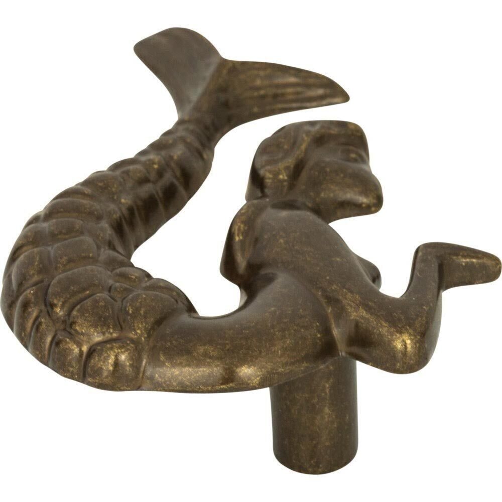 Left Mermaid Knob in Burnished Bronze