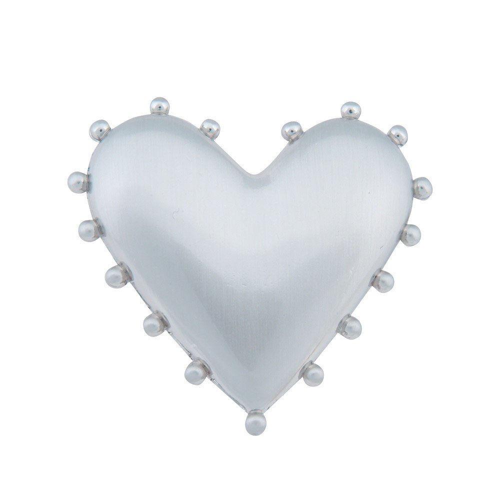 Beaded Heart Knob in Brushed Nickel