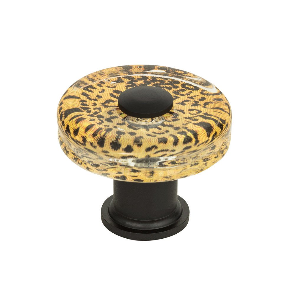 1 1/2" Cheetah Round Knob in Matte Black