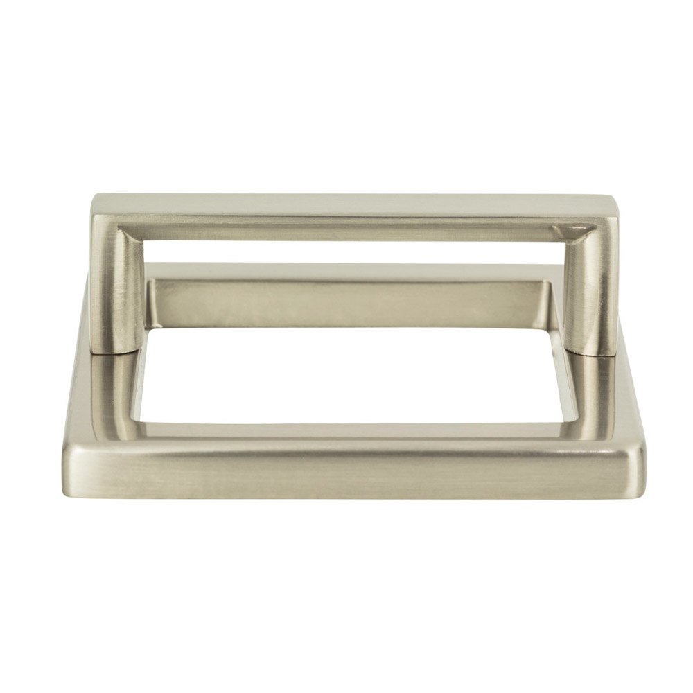 2 1/2" Centers Square Base In Brushed Nickel With Squared Handle In Brushed Nickel