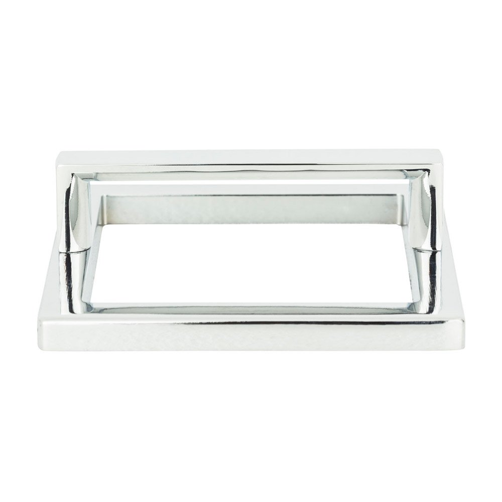 3" Centers Square Base In Polished Chrome With Squared Handle In Polished Chrome