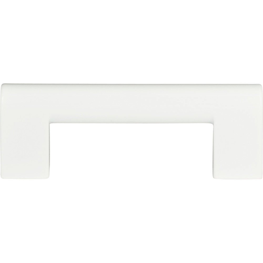 3 3/4" Centers Round Rail Pull in High White Gloss