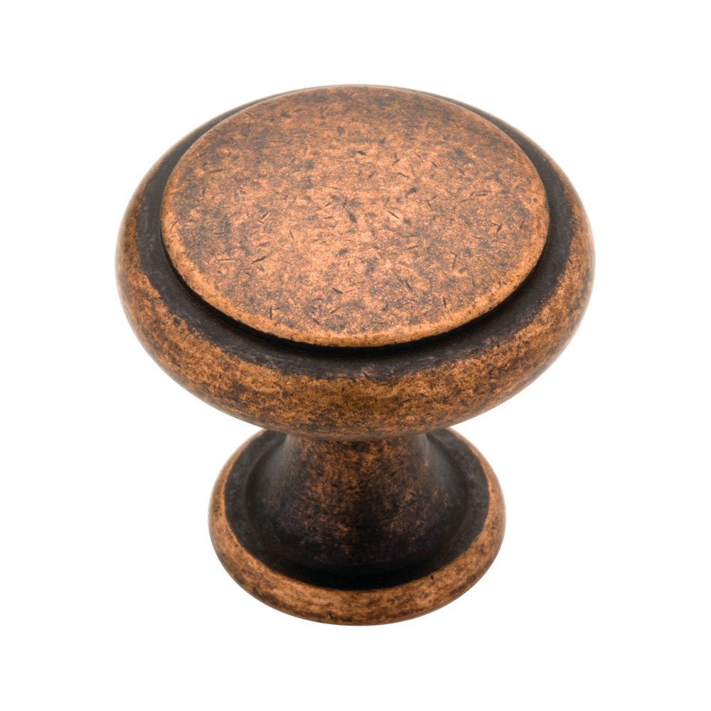 Knob 1" Diameter Solid Brass Antique Copper