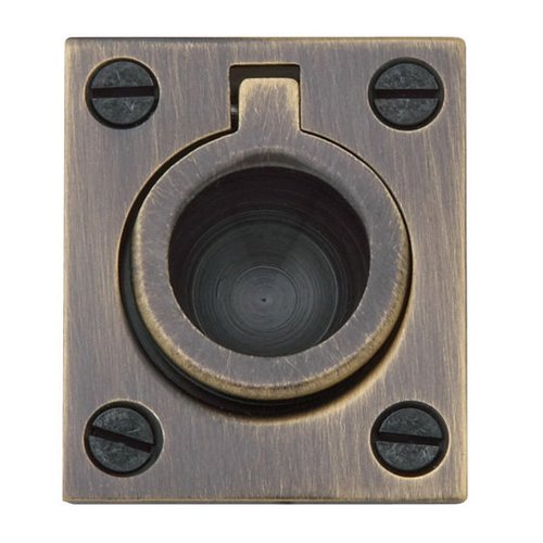 1 1/2" Recessed Ring Pull in Satin Brass & Black