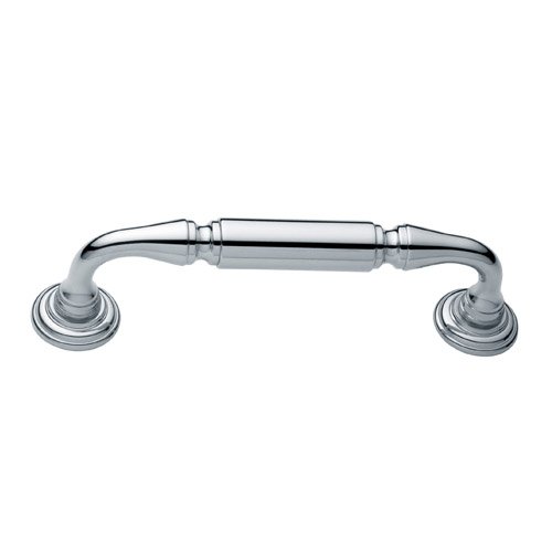 8" Centers Richmond Glass Door Pull with Rosettes in Polished Chrome