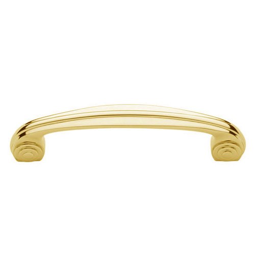 4" Centers Deco Handle in Polished Brass