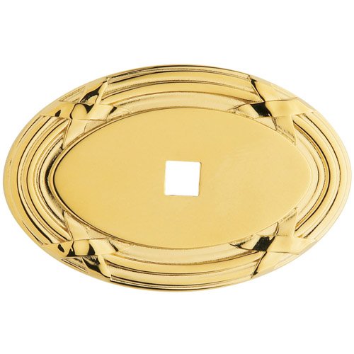 Oval Edinburgh Knob Backplate in Polished Brass