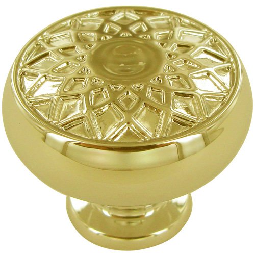 1 1/4" Diameter Couture A Knob in Polished Brass