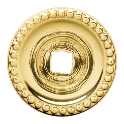 1 3/8" Diameter Beaded Knob Backplate in Polished Brass