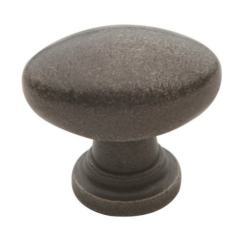 1 1/8" Oval Knob in Distressed Antique Nickel