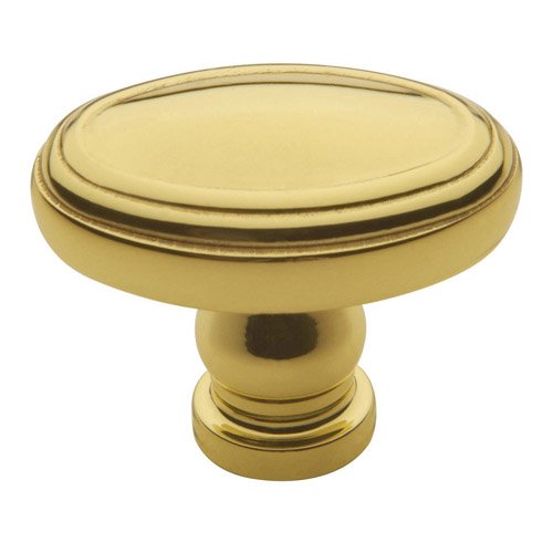1 1/2" Decorative Oval Knob in Polished Brass
