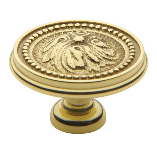 1 1/2" Diameter Ornamental Knob in Polished Brass