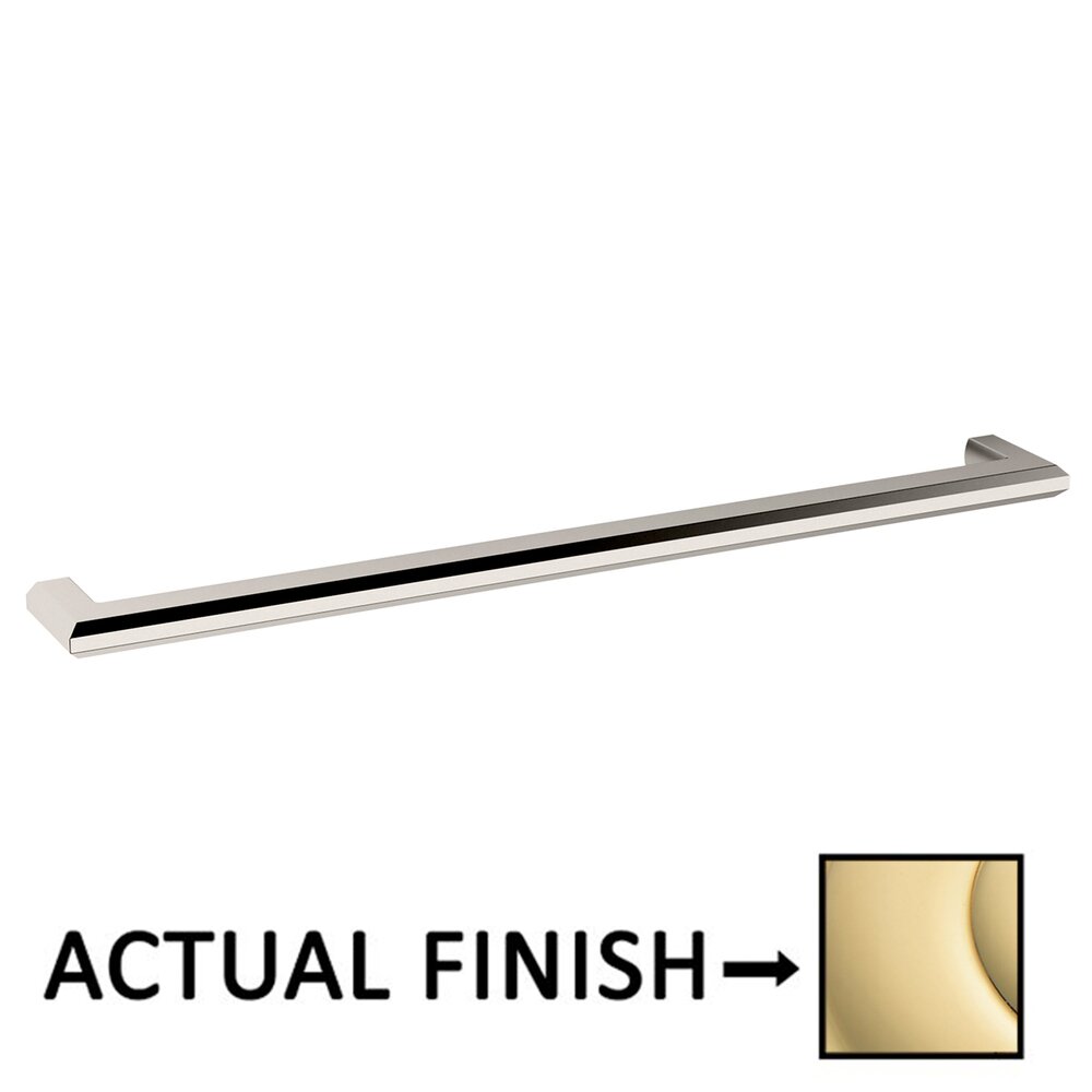 18" Centers Bevel Appliance Pull in Unlacquered Brass