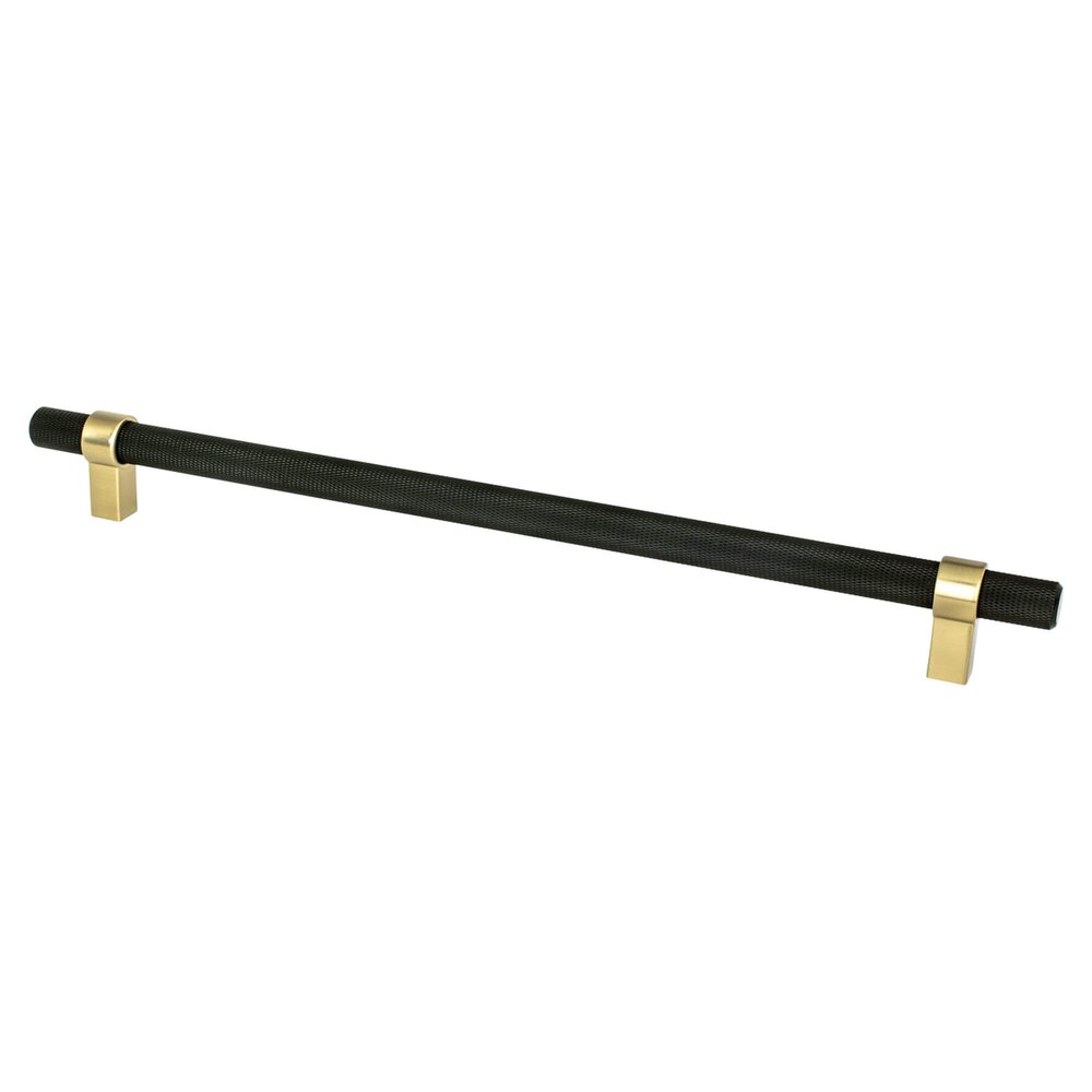 12" Centers Uptown Appeal Appliance Pull in Matte Black and Modern Brushed Gold