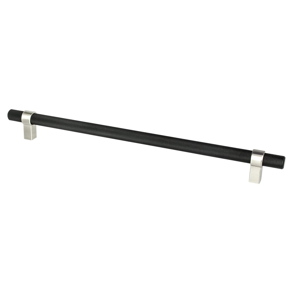 12" Centers Uptown Appeal Appliance Pull in Matte Black and Brushed Nickel