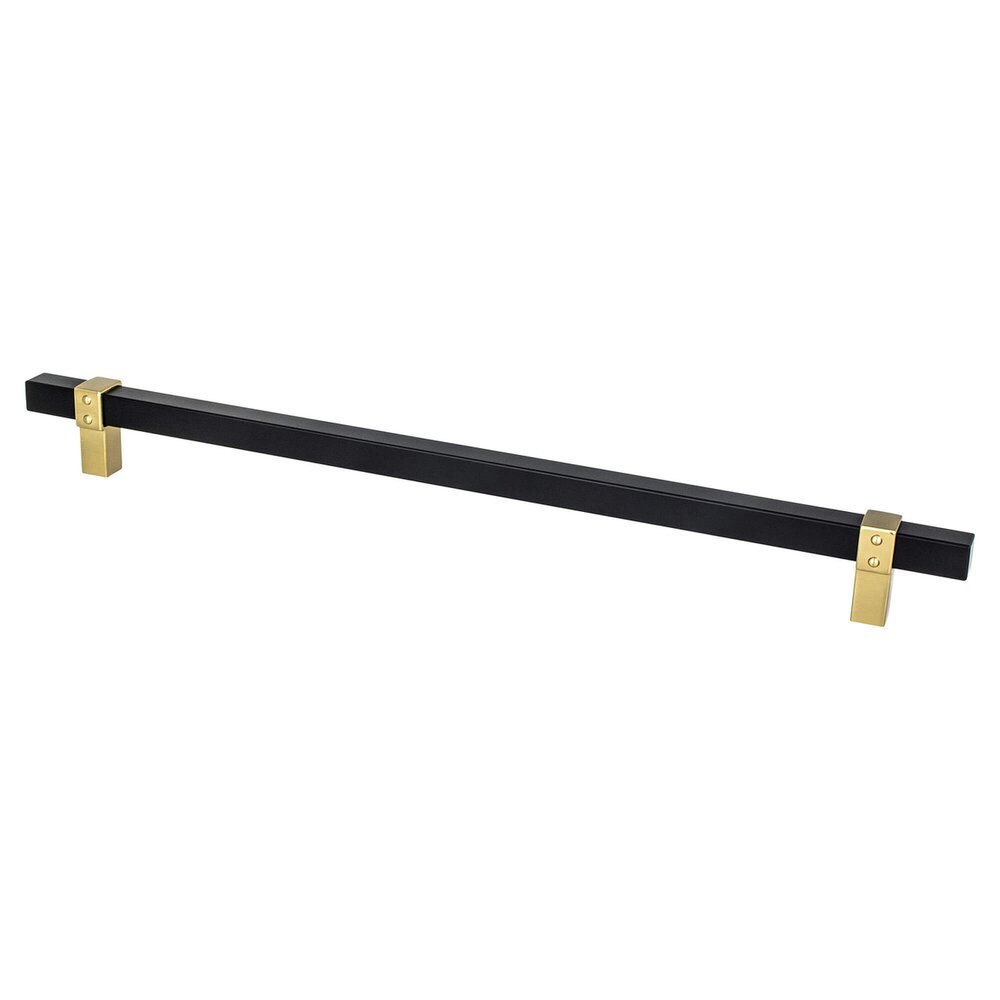 12" Centers Classic Comfort Appliance Pull in Matte Black and Modern Brushed Gold