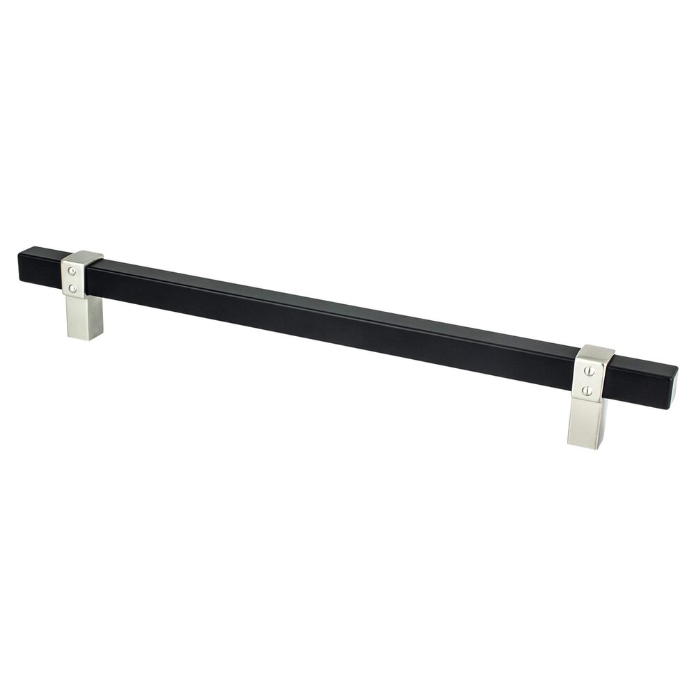 224mm Centers Classic Comfort Pull in Matte Black and Brushed Nickel
