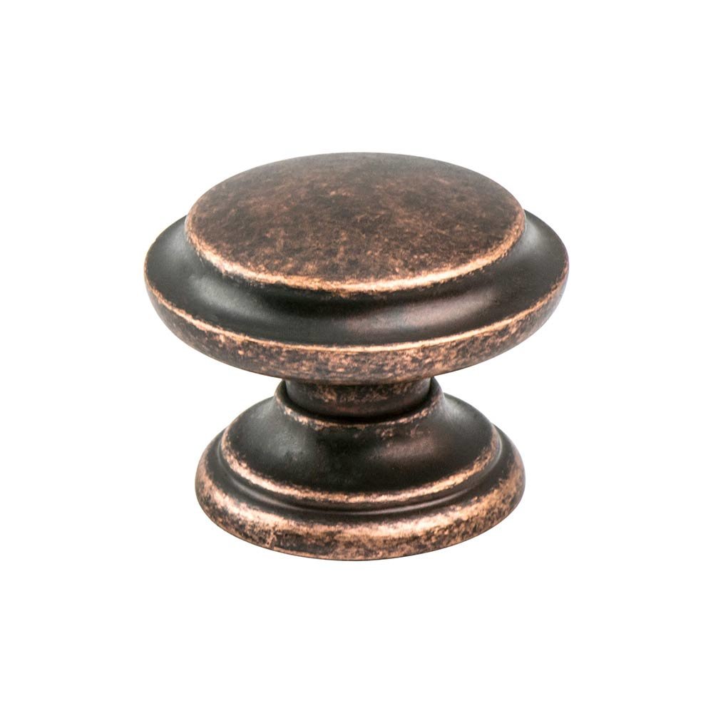 1 3/8" Diameter Artisan Inspired Ringed Knob in Rustic Copper