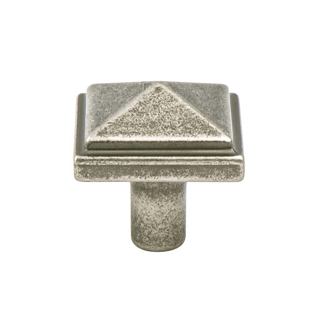 1 3/16" Long Artisan Inspired Pyramid Knob in Weathered Nickel
