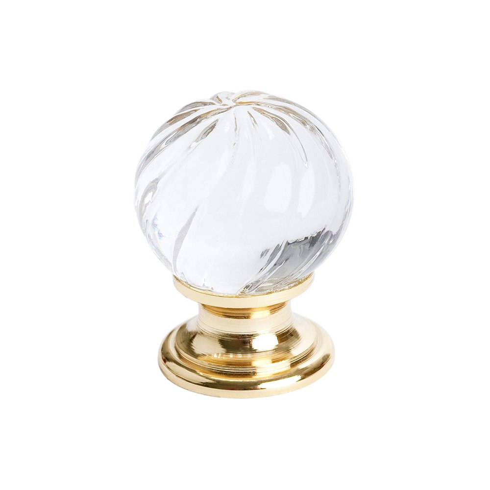 1 3/16" Diameter Mix and Match Knob in Gold with Transparent