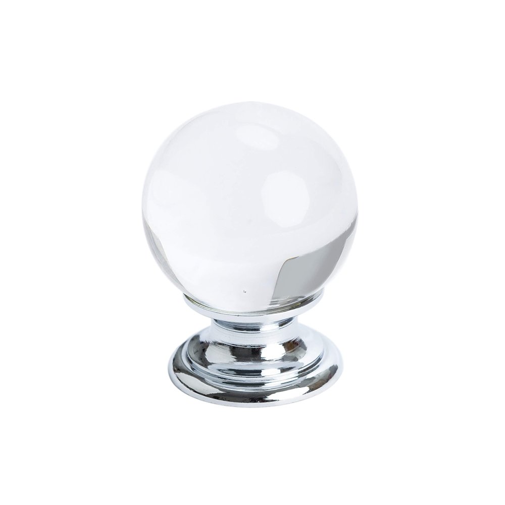 1 3/16" Diameter Mix and Match Knob in Polished Chrome with Transparent