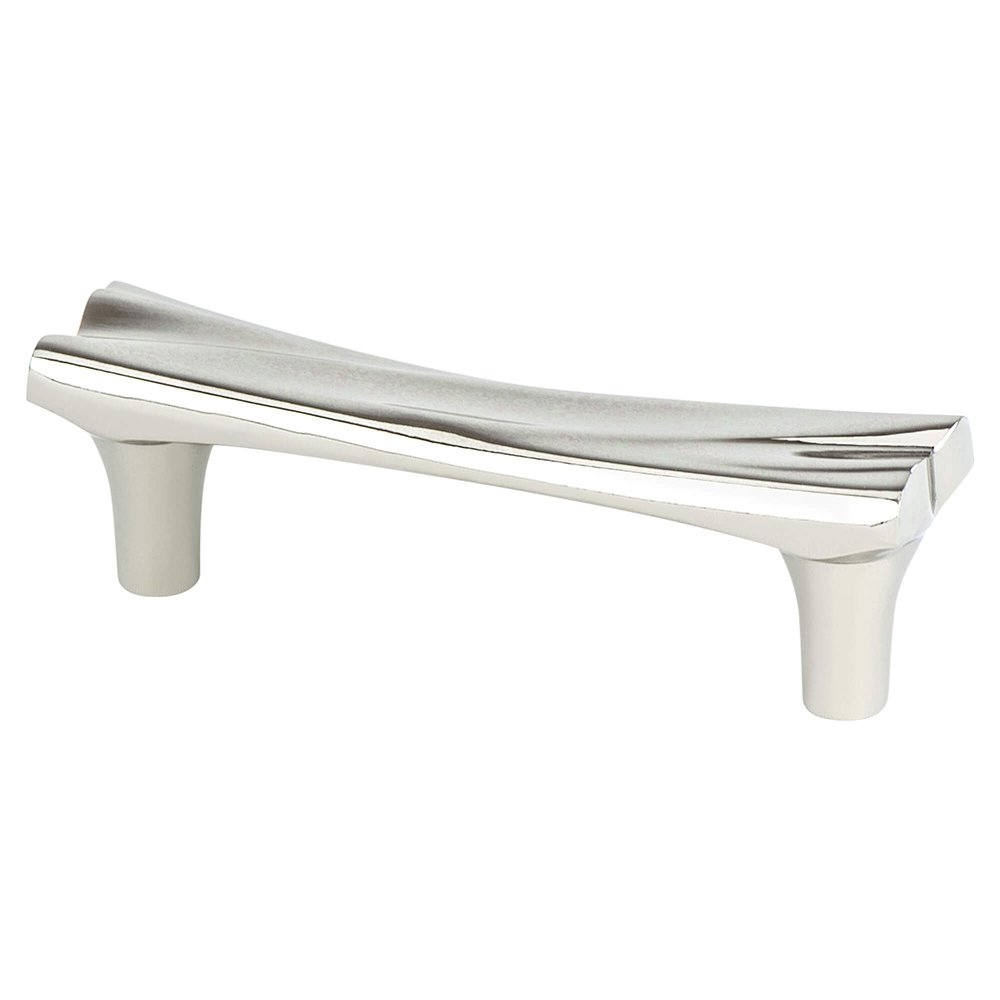 3" Centers Artisan Inspired Pull in Polished Nickel