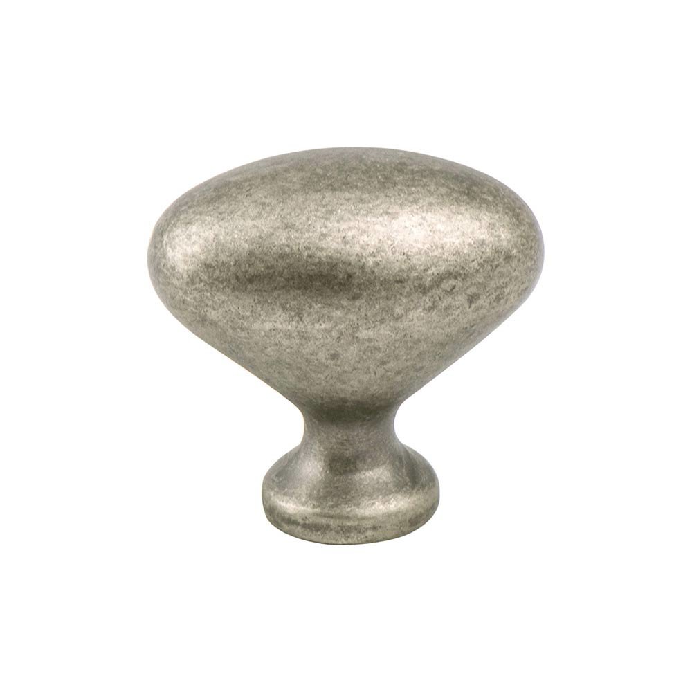 1 5/16" Long Timeless Charm Oval Knob in Weathered Nickel