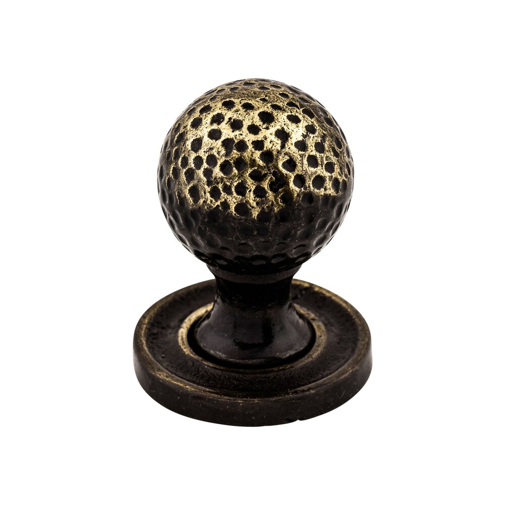 Paris Mottled 1 1/4" w/Backplate Diameter Mushroom Knob in Dark Antique Brass