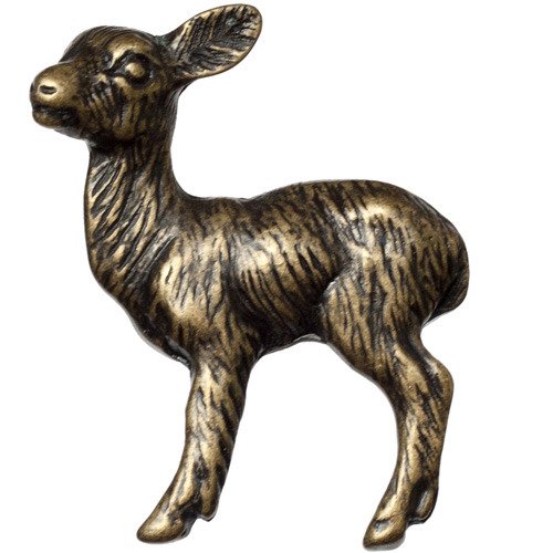 Baby Deer Knob in Antique Brass