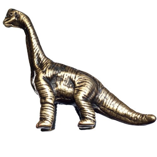 Brachiosaurus Dinosaur Knob in Antique Brass