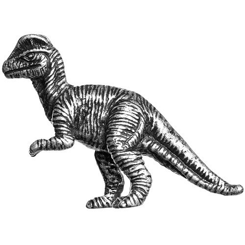 Dilophosaurus Dinosaur Knob in Pewter