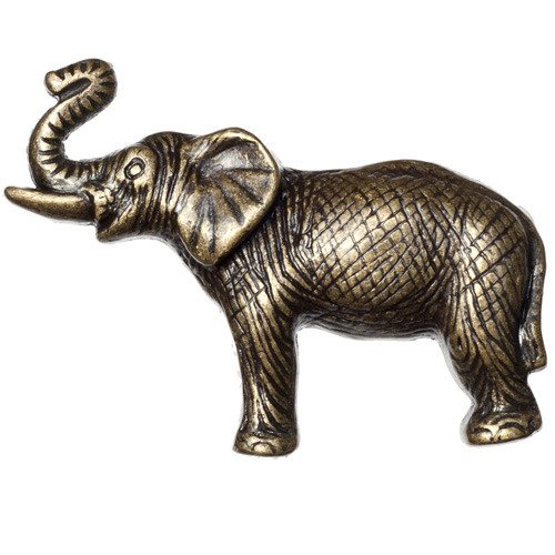 Elephant Knob in Antique Brass