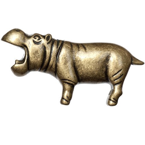 Hippo Knob in Antique Brass