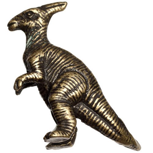 Lophostropheus Dinosaur Knob in Antique Brass