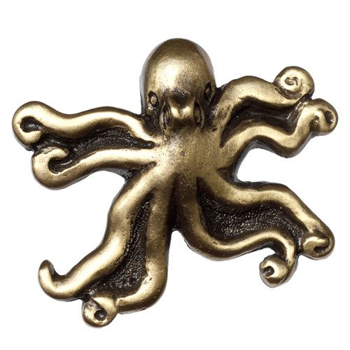 Octopus Knob in Antique Brass