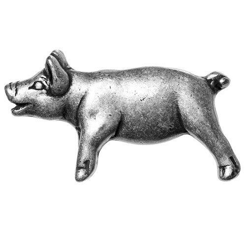 Left Facing Pig Knob in Pewter