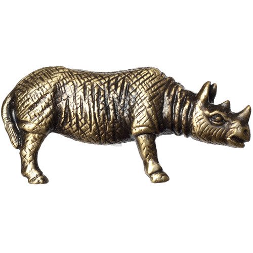 Rhino Knob in Antique Brass