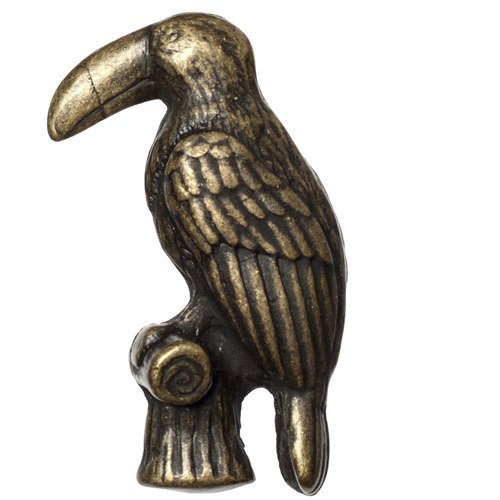 Toucan Knob in Antique Brass