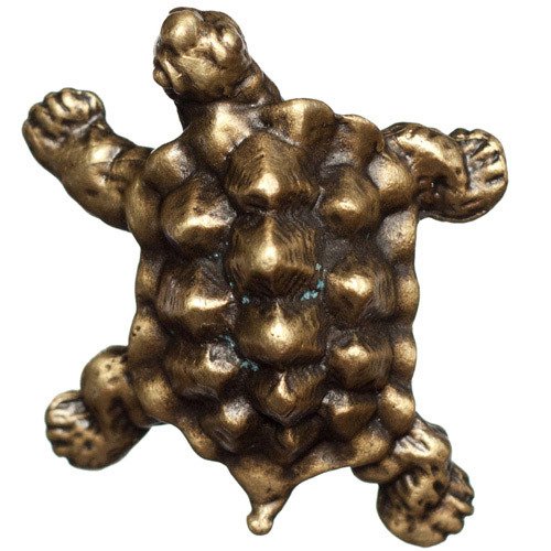Turtle Knob in Antique Brass