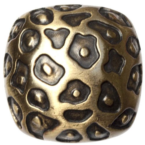 Leopard Print Knob in Antique Brass