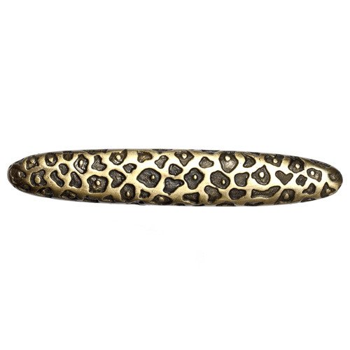 3" Centers Leopard Print Handle in Antique Brass