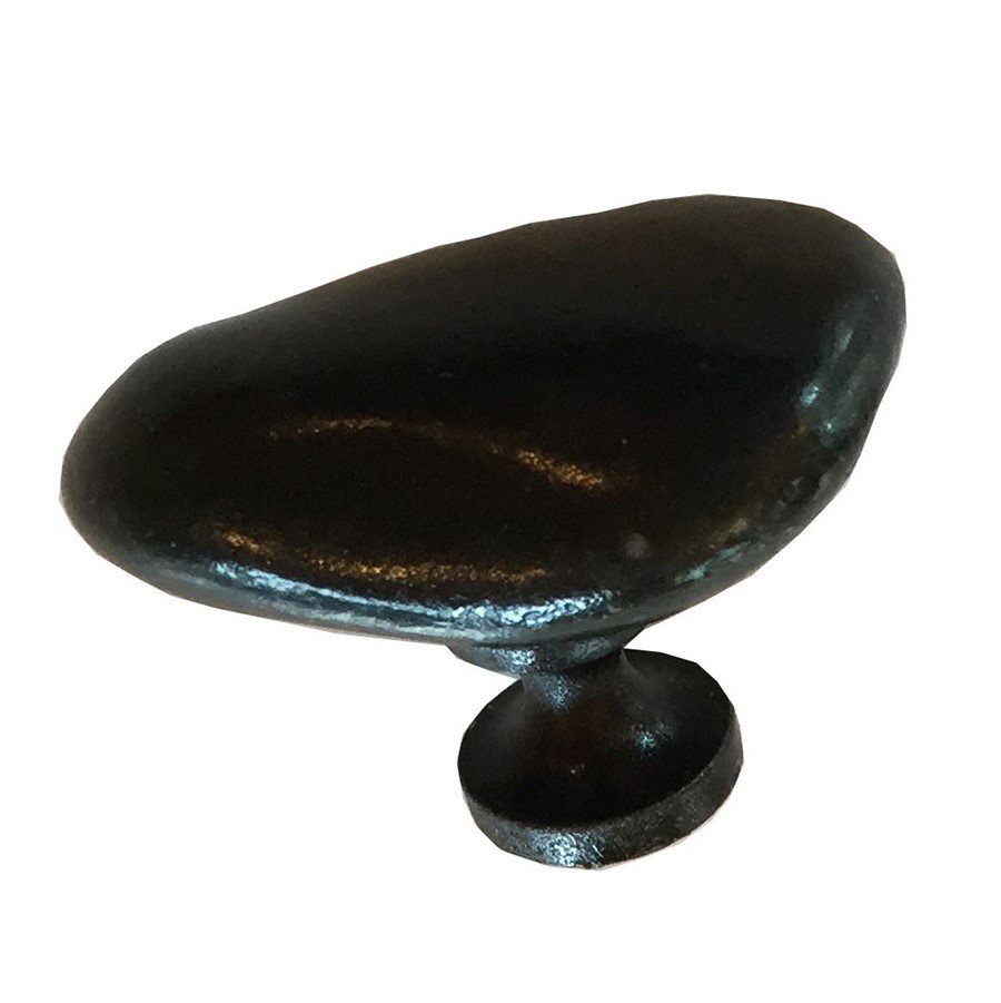 Black Stone Knob with Oil Rubbed Bronze Base