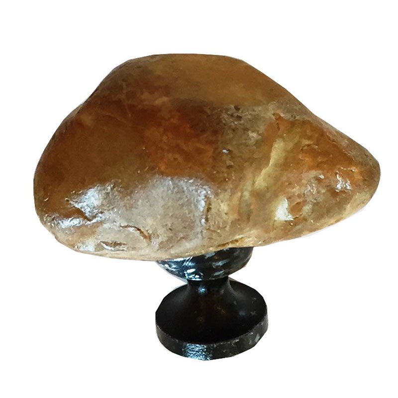 Butterscotch Stone Knob with Oil Rubbed Bronze Base