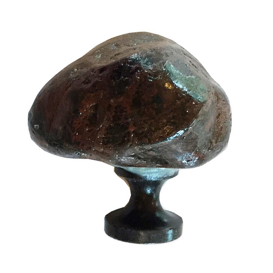 Dark Brown Stone Knob with Oil Rubbed Bronze Base
